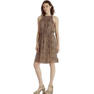 Lauren Ralph Lauren NWT Python Animal Print Sleeveless Flare Dress Size 6 $135